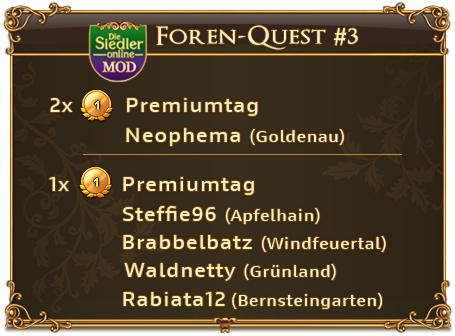 Gewinner Forenquest #3 Gewinner Forenquest #3