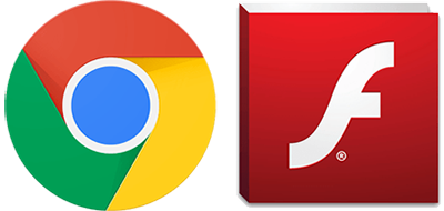 Adobe Flash, Google Chrome logo Adobe Flash, Google Chrome logo