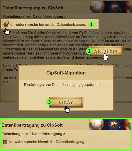 Widerspruch entfernen